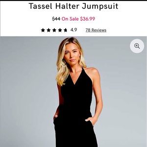 Venus Black Tassel Jumpsuit NWT